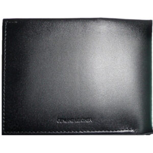 perry ellis men's black leather wallet removable passcase